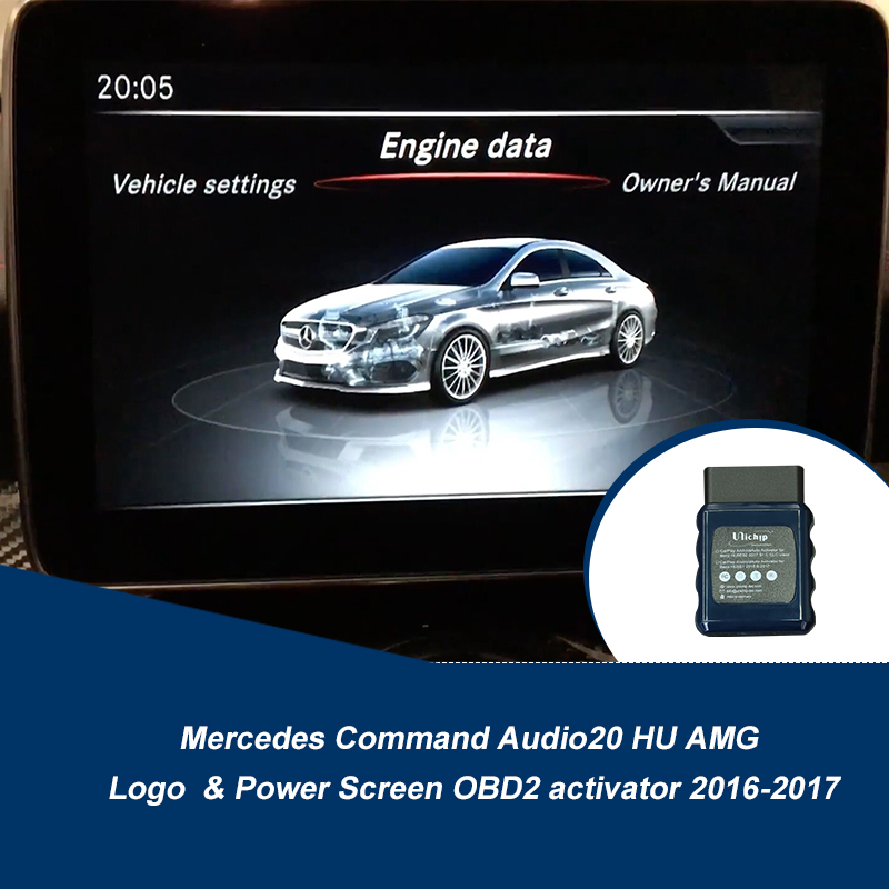 Mercedes Command Audio20 HU AMG Logo  & Power Screen OBD2 activator 2016-2017 